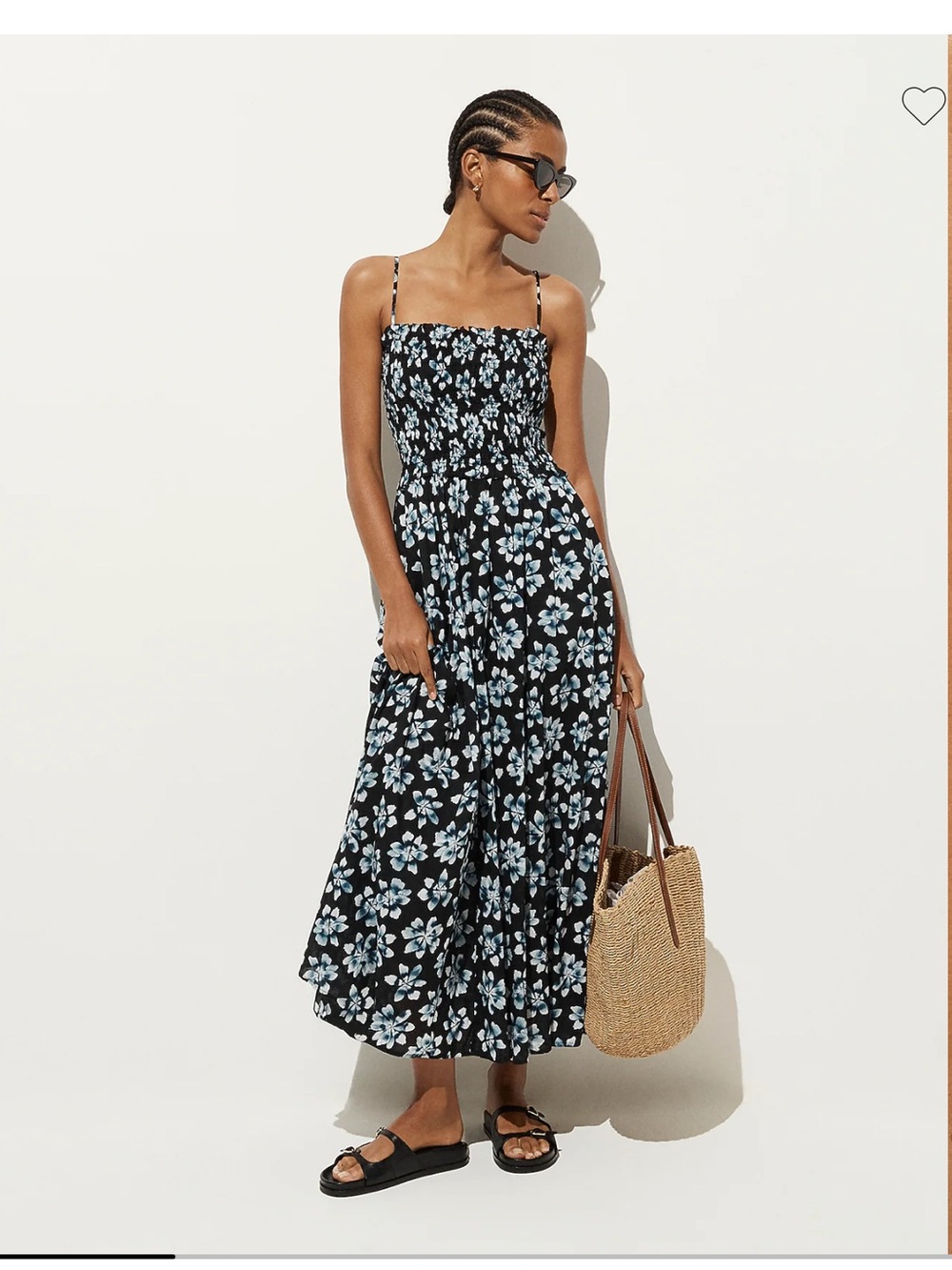 J.Crew Smocked maxi dress in cotton voile floral print
